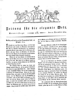 Zeitung für die elegante Welt Donnerstag 22. Dezember 1814