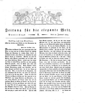 Zeitung für die elegante Welt Donnerstag 12. Januar 1815