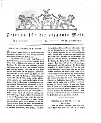 Zeitung für die elegante Welt Freitag 13. Januar 1815