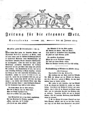 Zeitung für die elegante Welt Samstag 28. Januar 1815