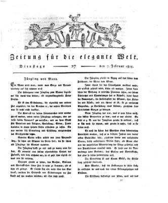 Zeitung für die elegante Welt Dienstag 7. Februar 1815