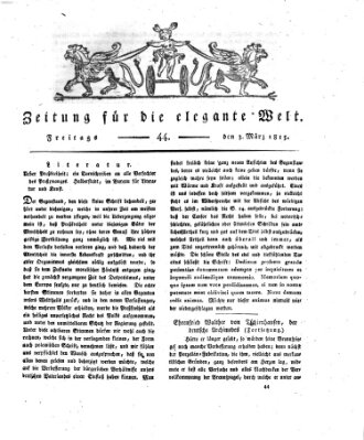 Zeitung für die elegante Welt Freitag 3. März 1815