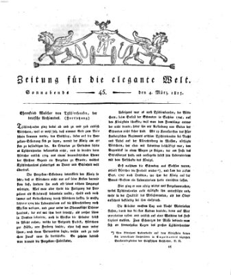 Zeitung für die elegante Welt Samstag 4. März 1815