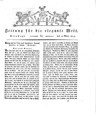 Zeitung für die elegante Welt Dienstag 14. März 1815