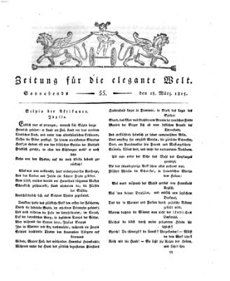 Zeitung für die elegante Welt Samstag 18. März 1815