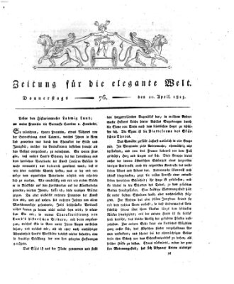 Zeitung für die elegante Welt Donnerstag 20. April 1815