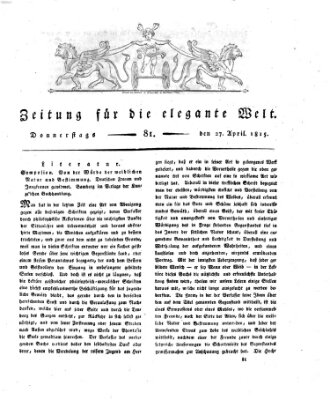 Zeitung für die elegante Welt Donnerstag 27. April 1815