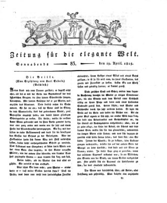 Zeitung für die elegante Welt Samstag 29. April 1815