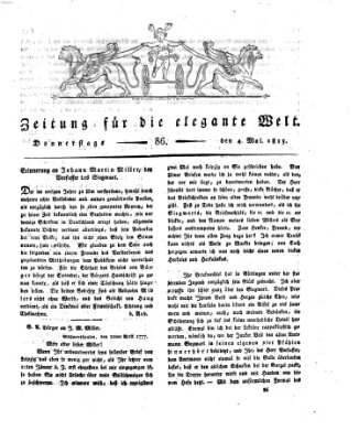 Zeitung für die elegante Welt Donnerstag 4. Mai 1815