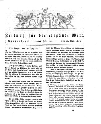 Zeitung für die elegante Welt Donnerstag 18. Mai 1815