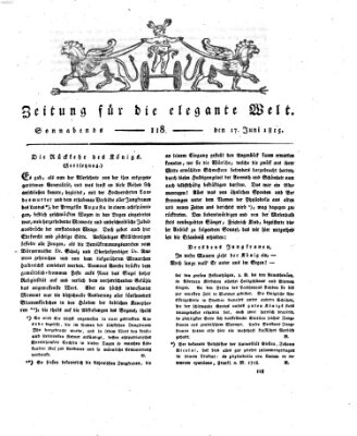 Zeitung für die elegante Welt Samstag 17. Juni 1815