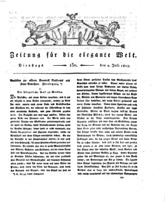 Zeitung für die elegante Welt Dienstag 4. Juli 1815