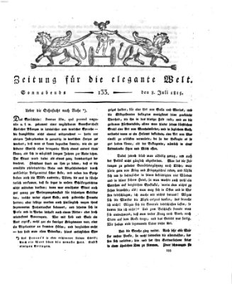 Zeitung für die elegante Welt Samstag 8. Juli 1815