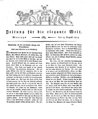 Zeitung für die elegante Welt Montag 14. August 1815