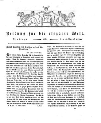 Zeitung für die elegante Welt Freitag 18. August 1815