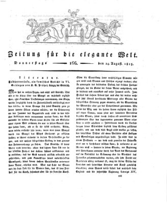 Zeitung für die elegante Welt Donnerstag 24. August 1815