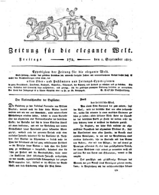 Zeitung für die elegante Welt Freitag 1. September 1815