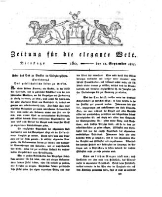 Zeitung für die elegante Welt Dienstag 12. September 1815