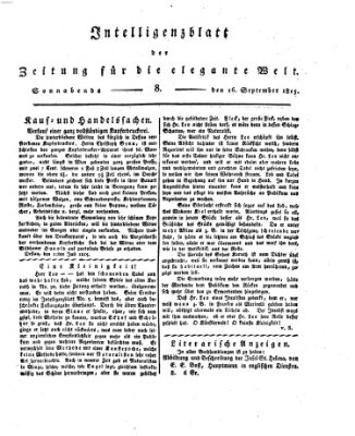 Zeitung für die elegante Welt Samstag 16. September 1815