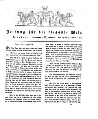 Zeitung für die elegante Welt Dienstag 19. September 1815