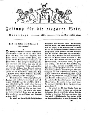 Zeitung für die elegante Welt Donnerstag 21. September 1815