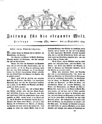 Zeitung für die elegante Welt Freitag 22. September 1815