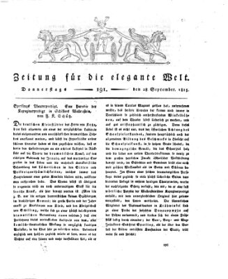 Zeitung für die elegante Welt Donnerstag 28. September 1815