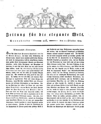 Zeitung für die elegante Welt Samstag 21. Oktober 1815