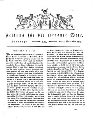 Zeitung für die elegante Welt Dienstag 7. November 1815