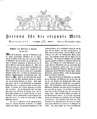 Zeitung für die elegante Welt Samstag 25. November 1815