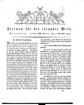 Zeitung für die elegante Welt Samstag 2. Dezember 1815