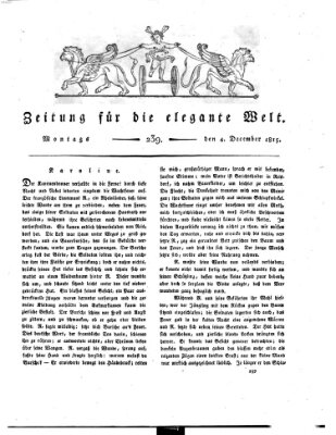 Zeitung für die elegante Welt Montag 4. Dezember 1815