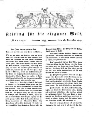 Zeitung für die elegante Welt Montag 18. Dezember 1815