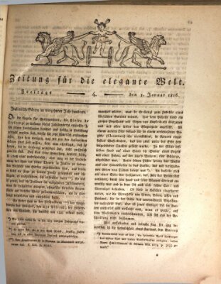 Zeitung für die elegante Welt Freitag 5. Januar 1816