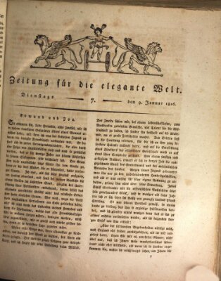 Zeitung für die elegante Welt Dienstag 9. Januar 1816