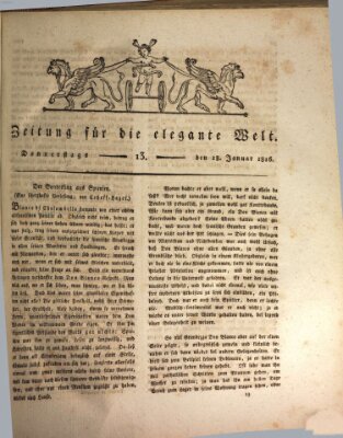 Zeitung für die elegante Welt Donnerstag 18. Januar 1816