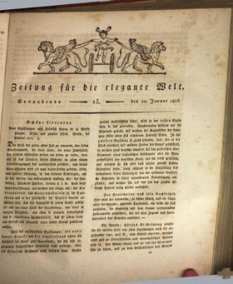 Zeitung für die elegante Welt Samstag 20. Januar 1816