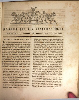 Zeitung für die elegante Welt Montag 22. Januar 1816