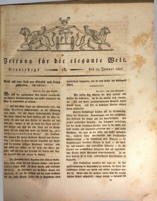 Zeitung für die elegante Welt Donnerstag 25. Januar 1816