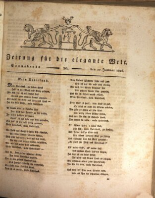 Zeitung für die elegante Welt Samstag 27. Januar 1816