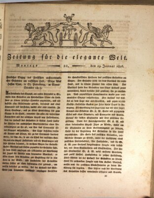 Zeitung für die elegante Welt Montag 29. Januar 1816