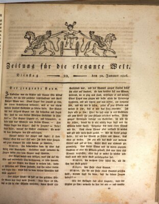 Zeitung für die elegante Welt Dienstag 30. Januar 1816