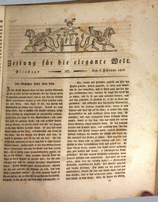 Zeitung für die elegante Welt Dienstag 6. Februar 1816