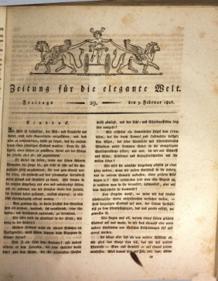 Zeitung für die elegante Welt Freitag 9. Februar 1816