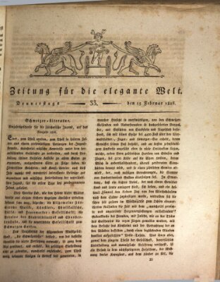 Zeitung für die elegante Welt Donnerstag 15. Februar 1816