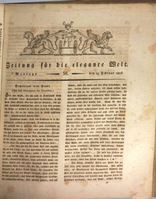 Zeitung für die elegante Welt Montag 19. Februar 1816