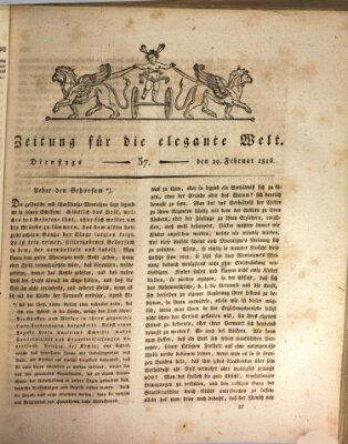 Zeitung für die elegante Welt Dienstag 20. Februar 1816