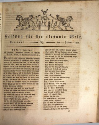 Zeitung für die elegante Welt Freitag 23. Februar 1816