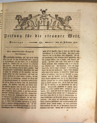 Zeitung für die elegante Welt Montag 26. Februar 1816