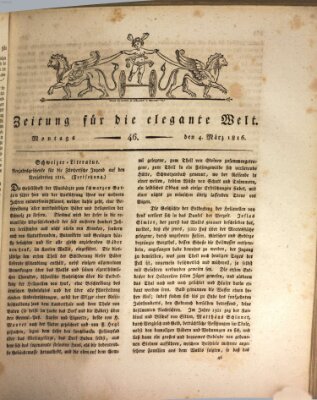 Zeitung für die elegante Welt Montag 4. März 1816